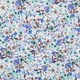Coton Spandex Floral Bleu - Ribes y Casals