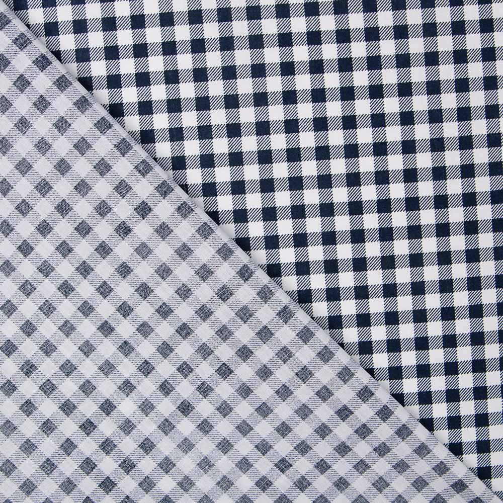 Coton Vichy Croix bleu marine - Ribes y Casals