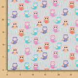 Coton Satiné Chouettes Grises - Ribes y Casals