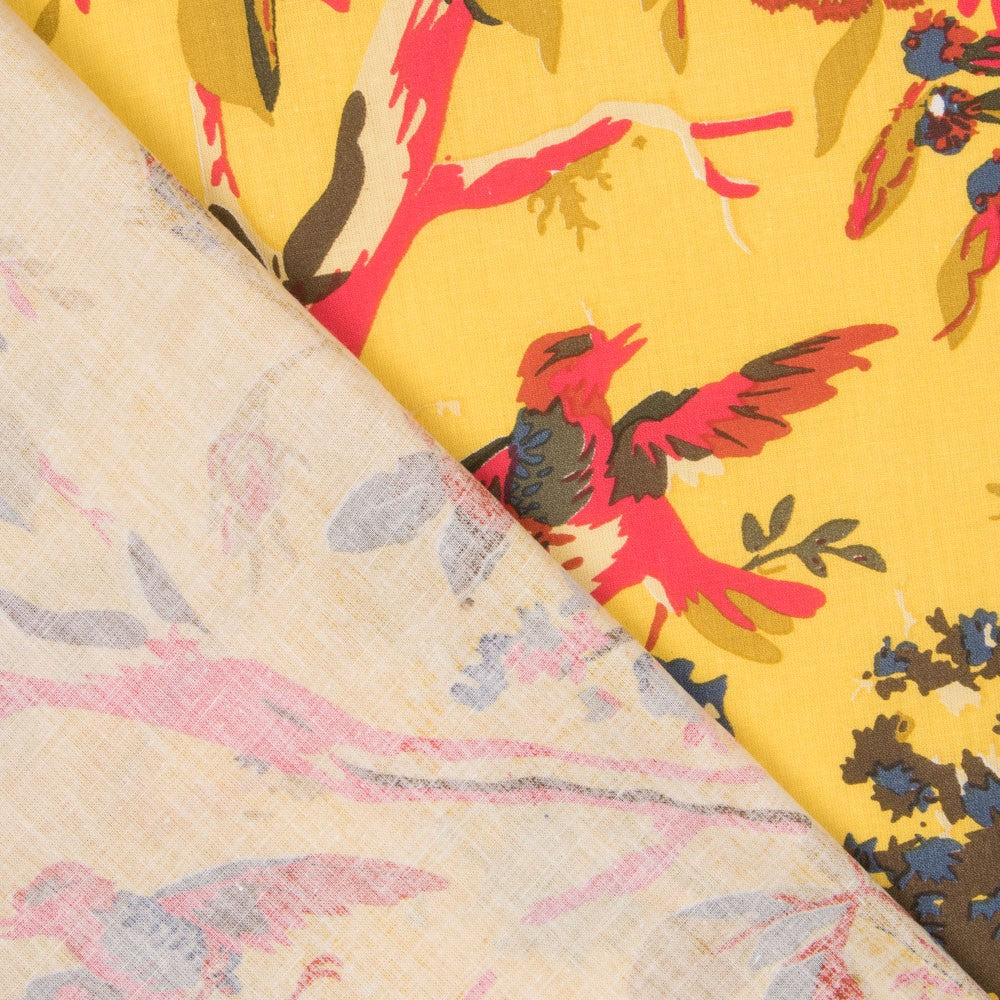 Tissu Coton Crétonne Jaunâtre - Ribes y Casals