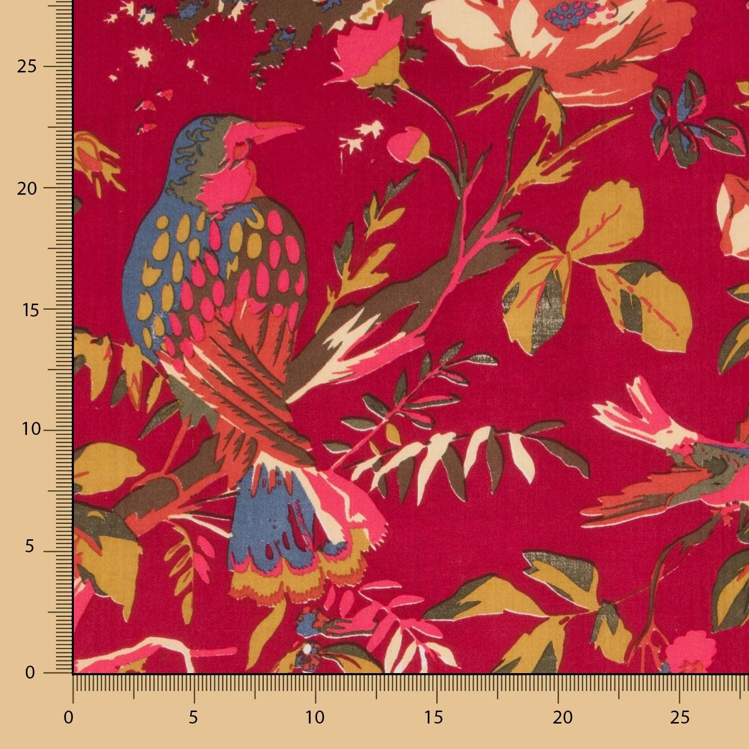 Tissu Coton Crétonne Grenat - Ribes y Casals