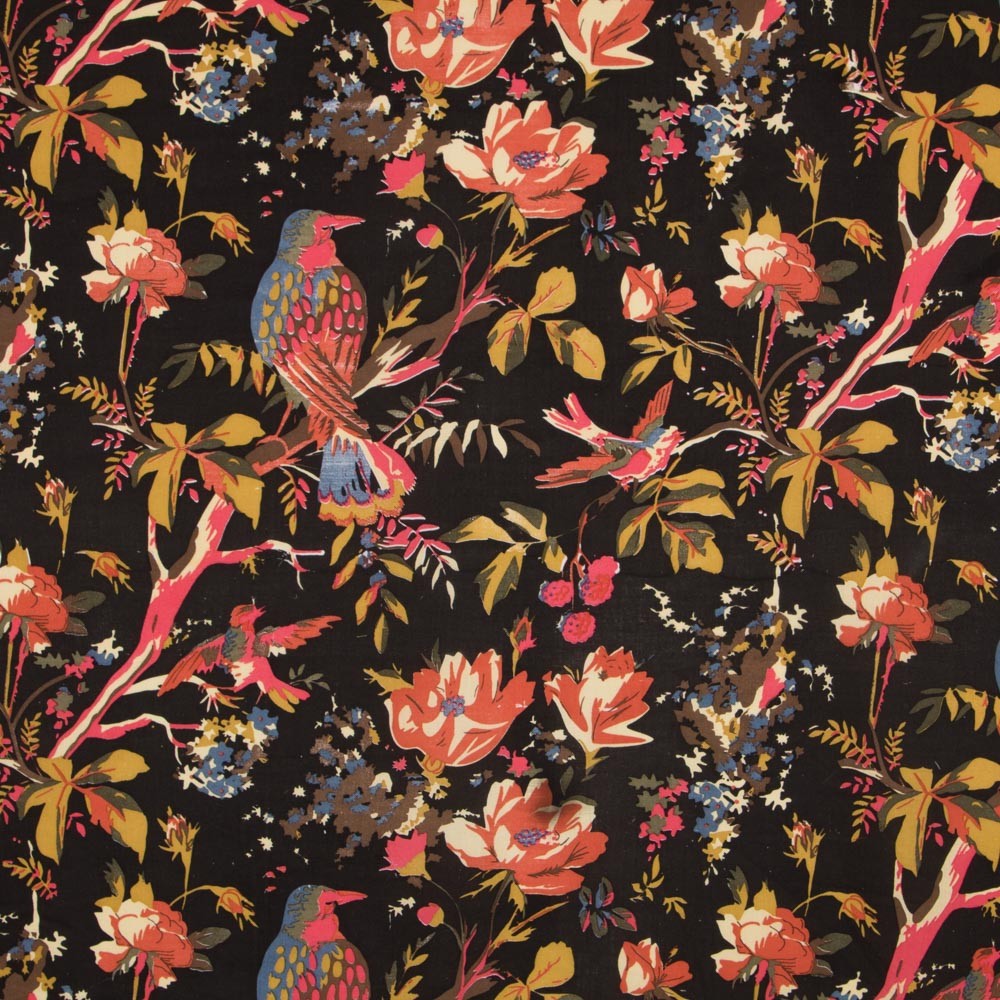 Tissu Coton Noir Crétonne - Ribes y Casals