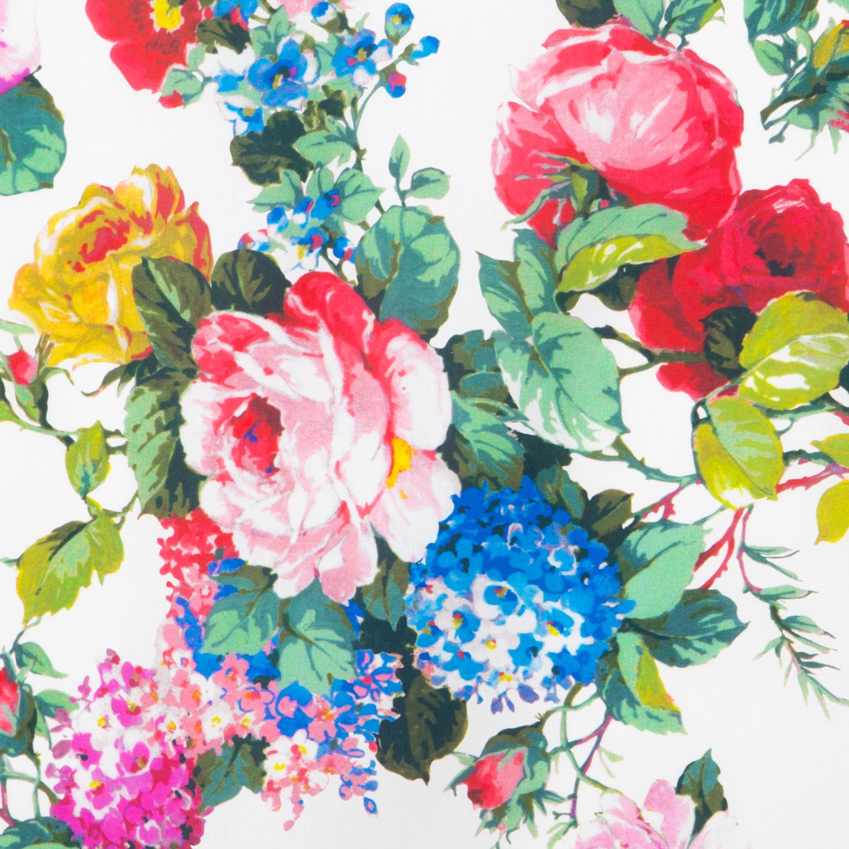 Coton Imprimé Fleur Crétonne Blanc - Ribes y Casals