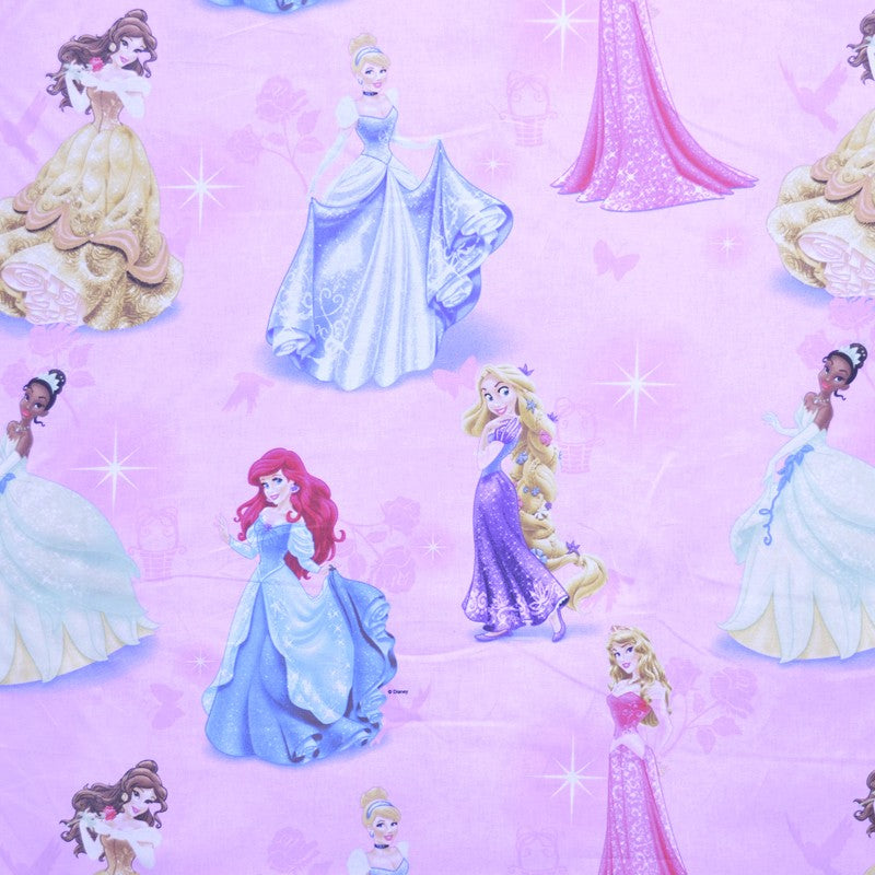 Coton Imprimé Princesses Disney Rose - Ribes y Casals