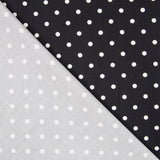 Popeline Spandex Pois Blanc 7mm Noir - Ribes y Casals