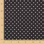 Popeline Spandex Pois Blanc 7mm Noir - Ribes y Casals