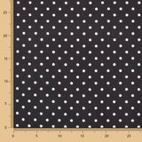 Popeline Spandex Pois Blanc 7mm Noir - Ribes y Casals