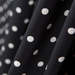 Popeline Spandex Pois Blanc 7mm Noir - Ribes y Casals