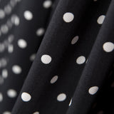 Popeline Spandex Pois Blanc 7mm Noir - Ribes y Casals