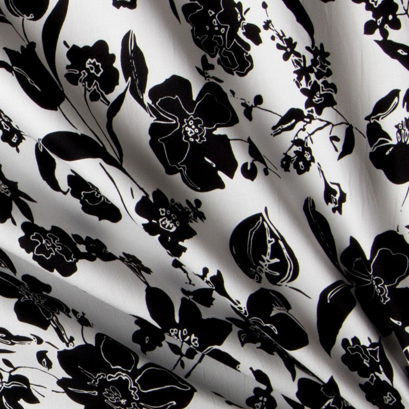 Coton Lycra Floral Blanc - Ribes y Casals