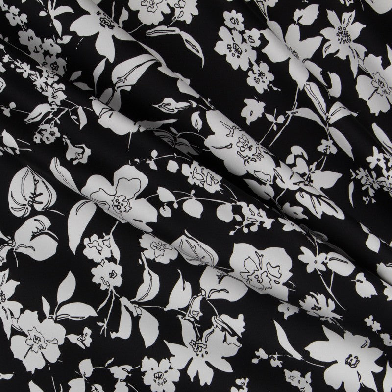 Coton Lycra Floral Noir - Ribes y Casals