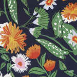 Coton Mode Botanique Bleu Marine - Ribes y Casals