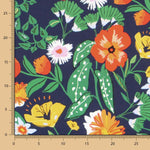 Coton Mode Botanique Bleu Marine - Ribes y Casals