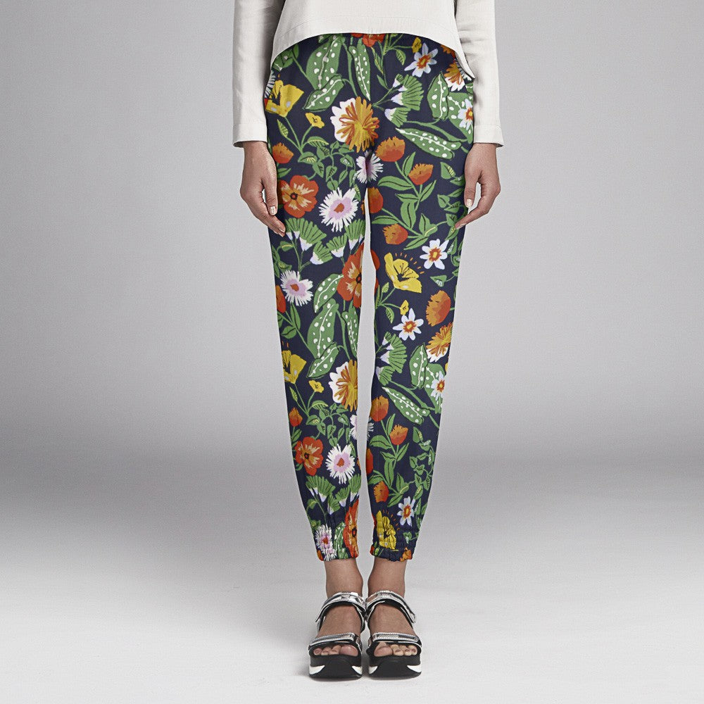 Coton Mode Botanique Bleu Marine - Ribes y Casals