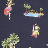 Coton Mode Hawaïen Navy Blue - Ribes y Casals