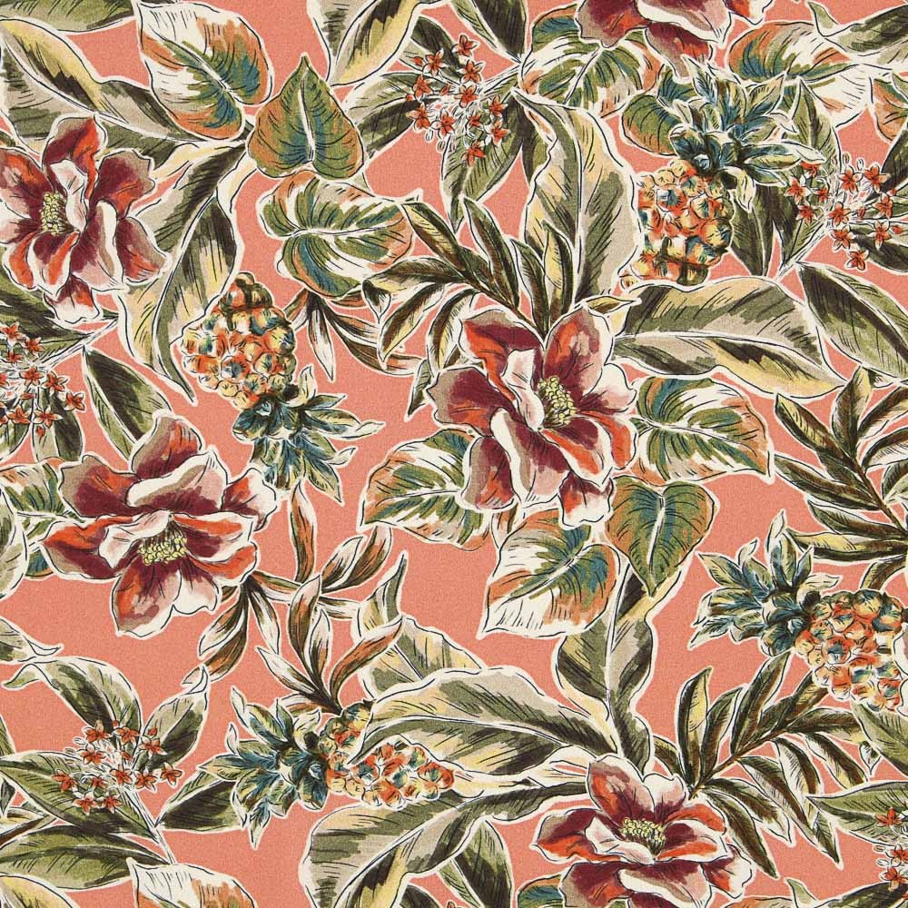 Coton Mode Tropical Corail - Ribes y Casals