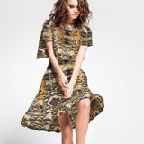 Coton Reptile Ocre Spandex - Ribes y Casals