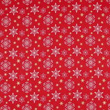 Coton Noël Doré Étoiles Rouge - Ribes y Casals