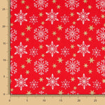 Coton Noël Doré Étoiles Rouge - Ribes y Casals