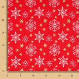 Coton Noël Doré Étoiles Rouge - Ribes y Casals