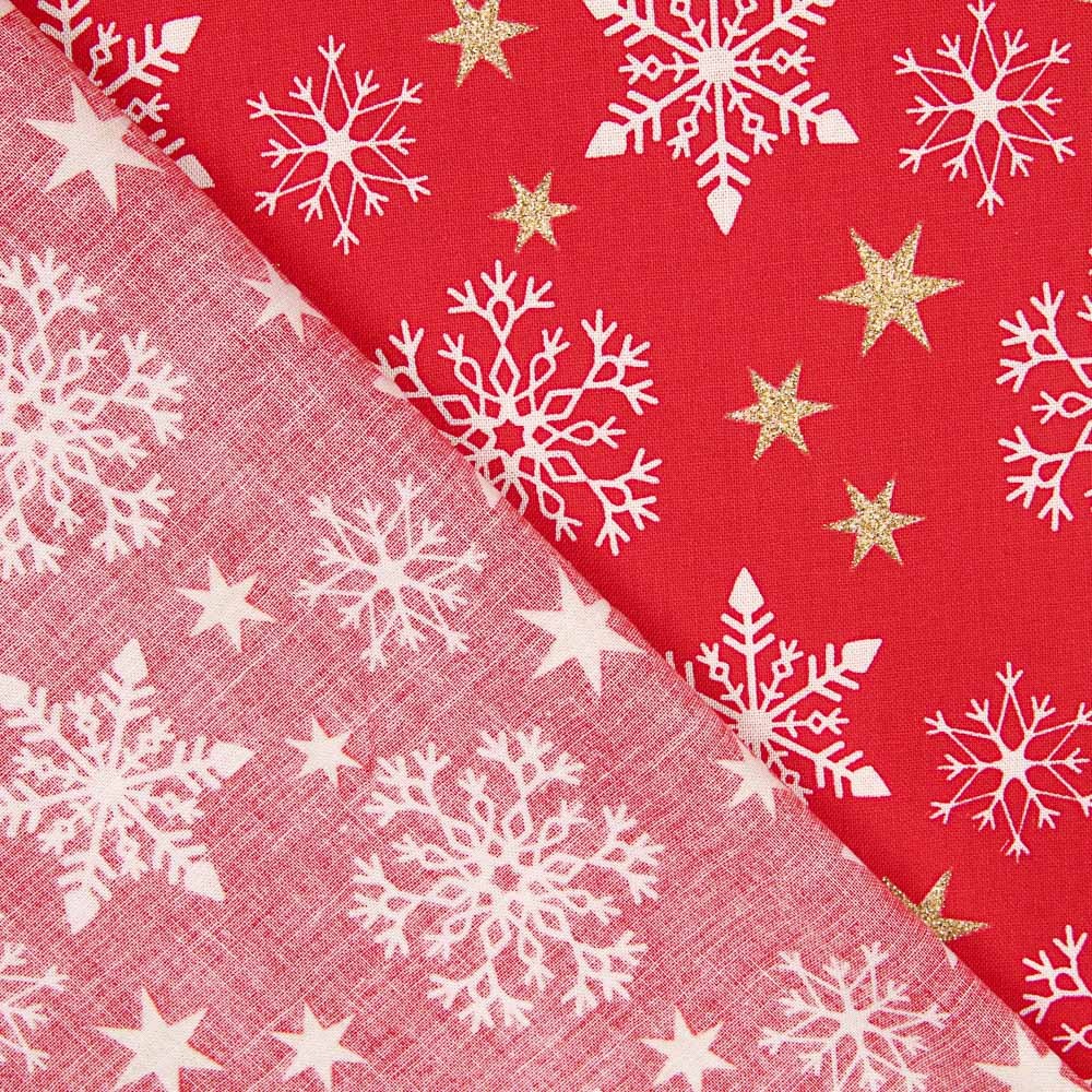 Coton Noël Doré Étoiles Rouge - Ribes y Casals