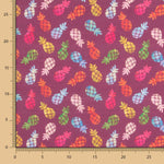 Coton Popeline Ananas Grenat - Ribes y Casals