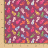 Coton Popeline Ananas Grenat - Ribes y Casals