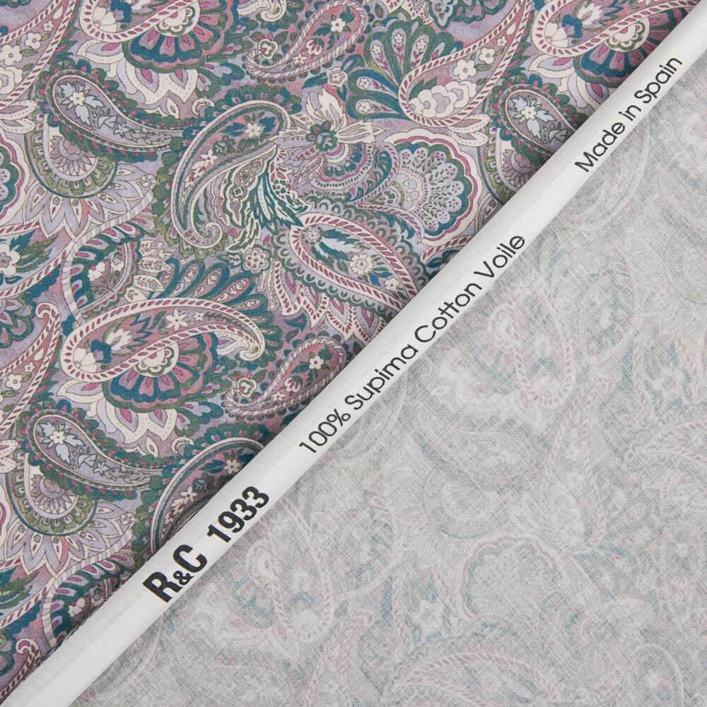 Voile Supima Coton Cachemire Mauve - Ribes y Casals