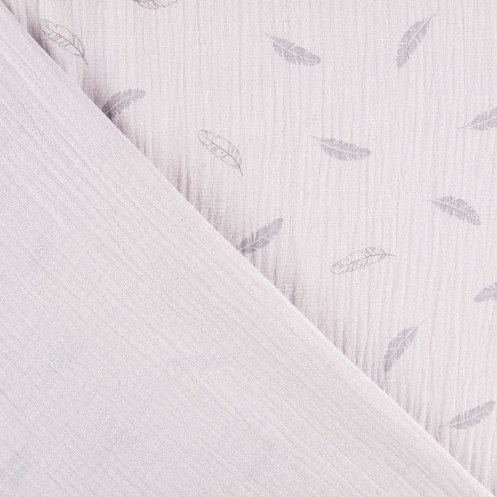 Double Gaze Coton Plumes Gris - Ribes y Casals