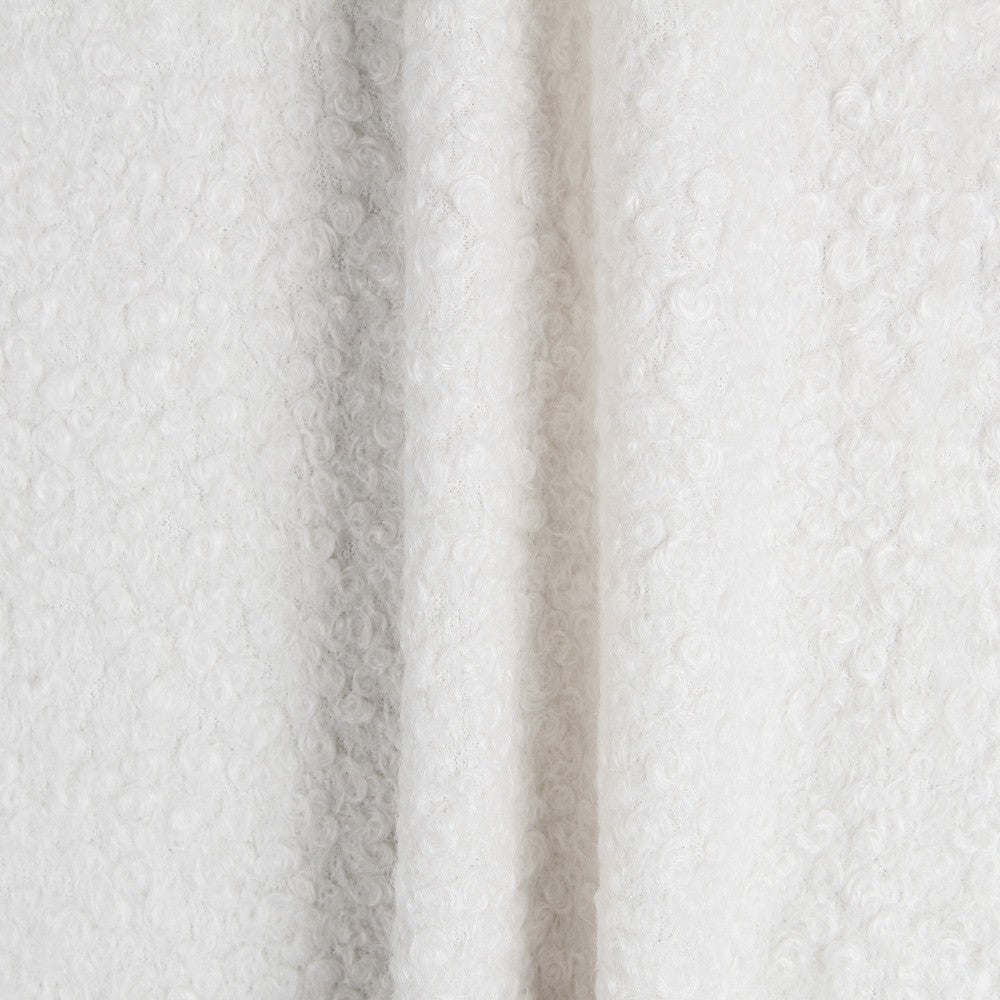 Tissu Manteau Laine Curly Blanc Naturel - Ribes y Casals