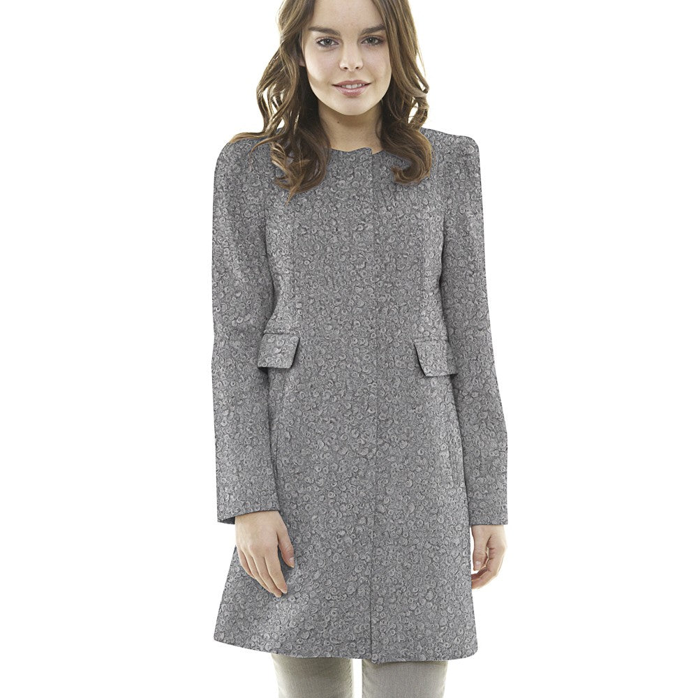 Tissu Manteau Laine Curly Gris - Ribes y Casals