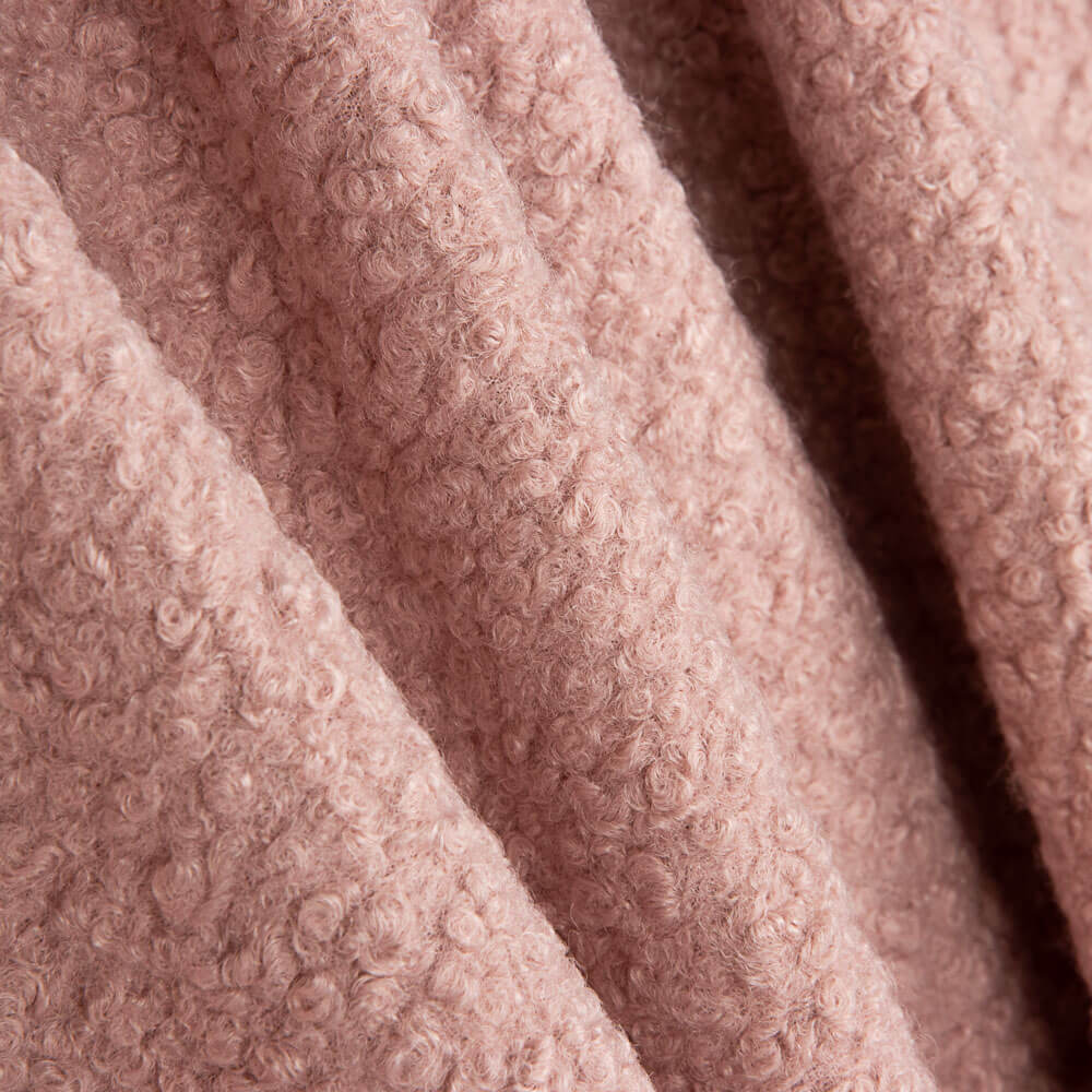 Tissu Boucle Manteau Rose Pâle - Ribes y Casals