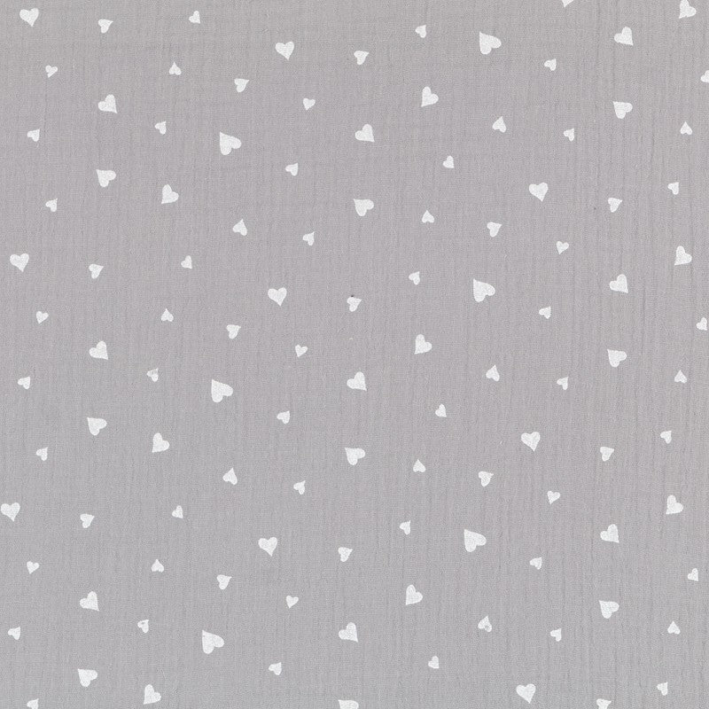 Bambula Coton Coeurs Gris - Ribes y Casals