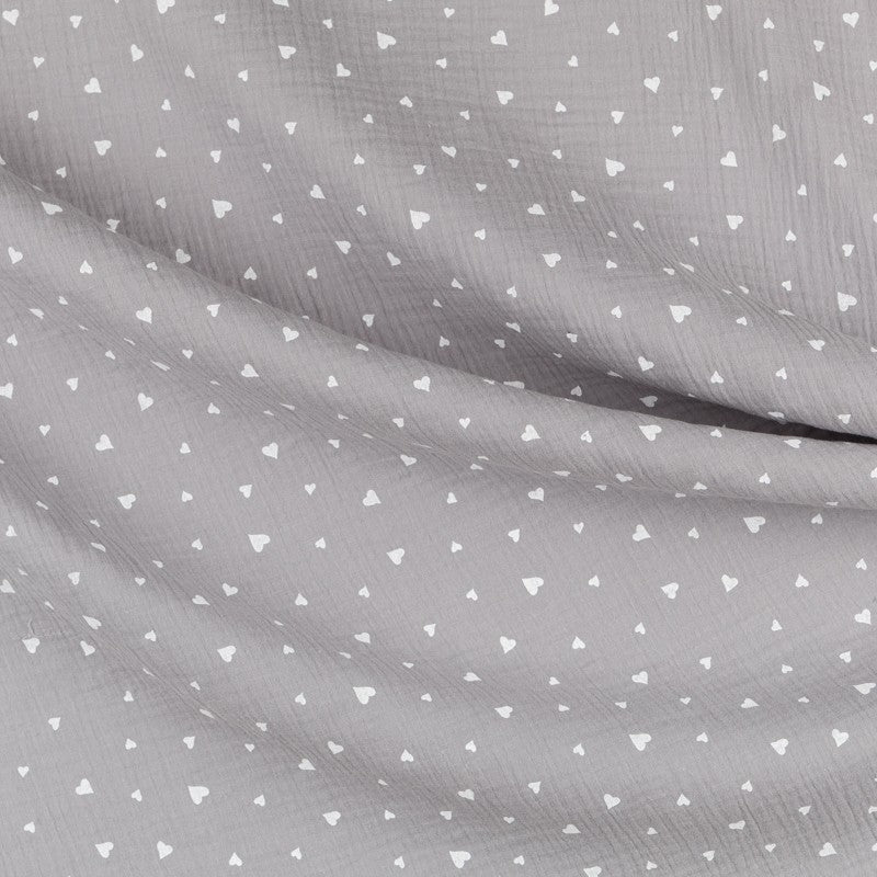 Bambula Coton Coeurs Gris - Ribes y Casals