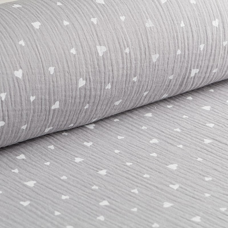 Bambula Coton Coeurs Gris - Ribes y Casals