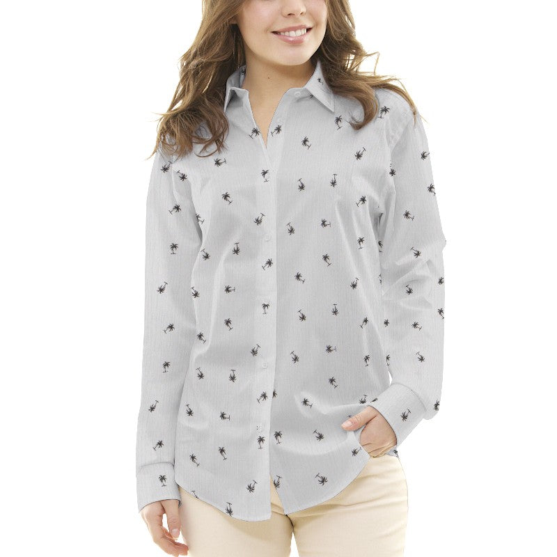 Bambula Coton Palmiers Gris - Ribes y Casals