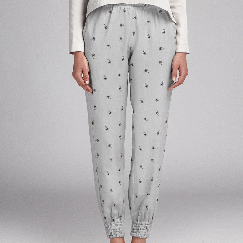 Bambula Coton Palmiers Gris - Ribes y Casals