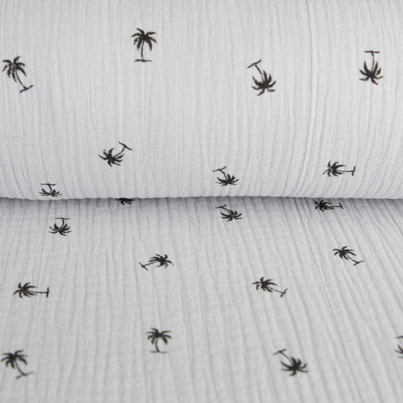 Bambula Coton Palmiers Gris - Ribes y Casals