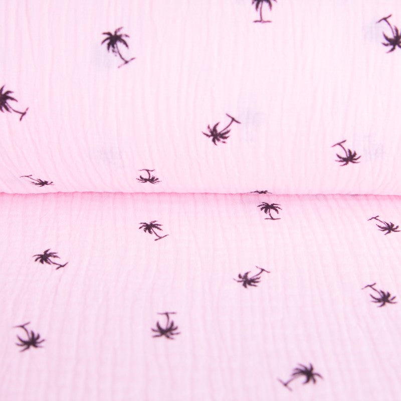 Bambula Coton Palmiers Saumon - Ribes y Casals