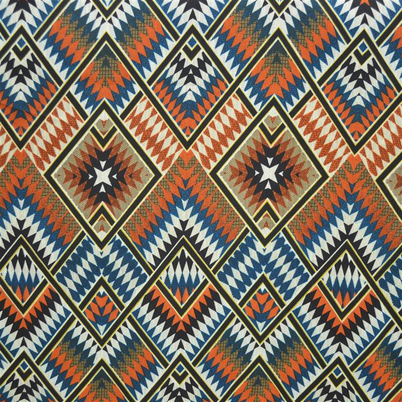 Bambula Imprimé Aztéque Bleu Orange - Ribes y Casals