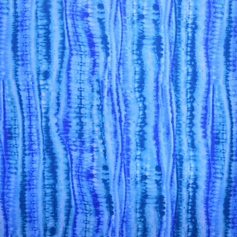 Bambula Imprimée Tie-Dye Rayures Bleu - Ribes y Casals