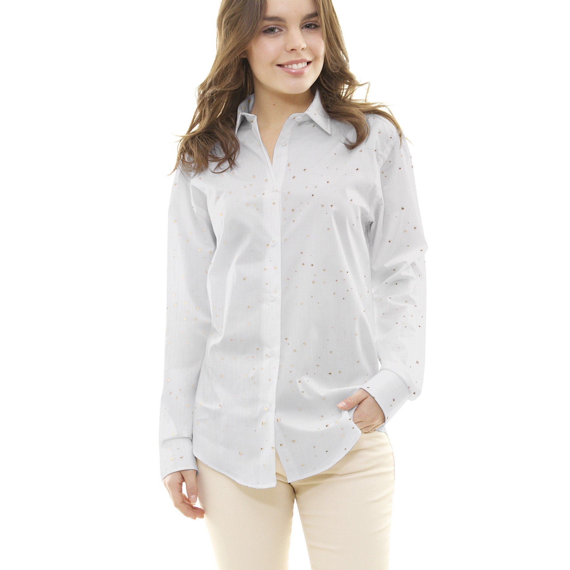 Double Gaze Étoiles Blanc Lurex - Ribes y Casals