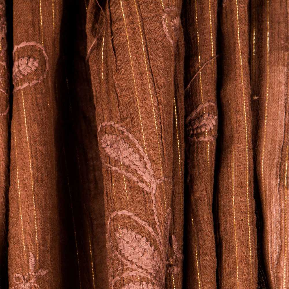 Bambula Poliester Bordado Lurex Marrón - Ribes y Casals