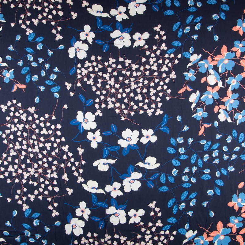 Bambula Satin Floral Bleu - Ribes y Casals