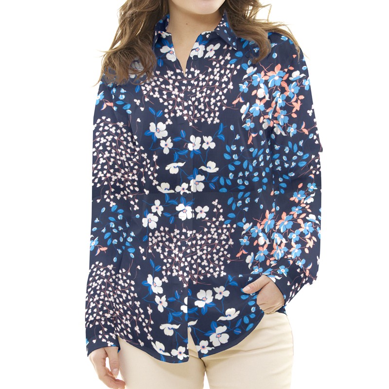 Bambula Satin Floral Bleu - Ribes y Casals