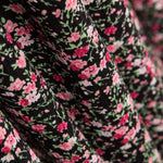 Gaze Viscose Petite Fleur Noir - Ribes y Casals
