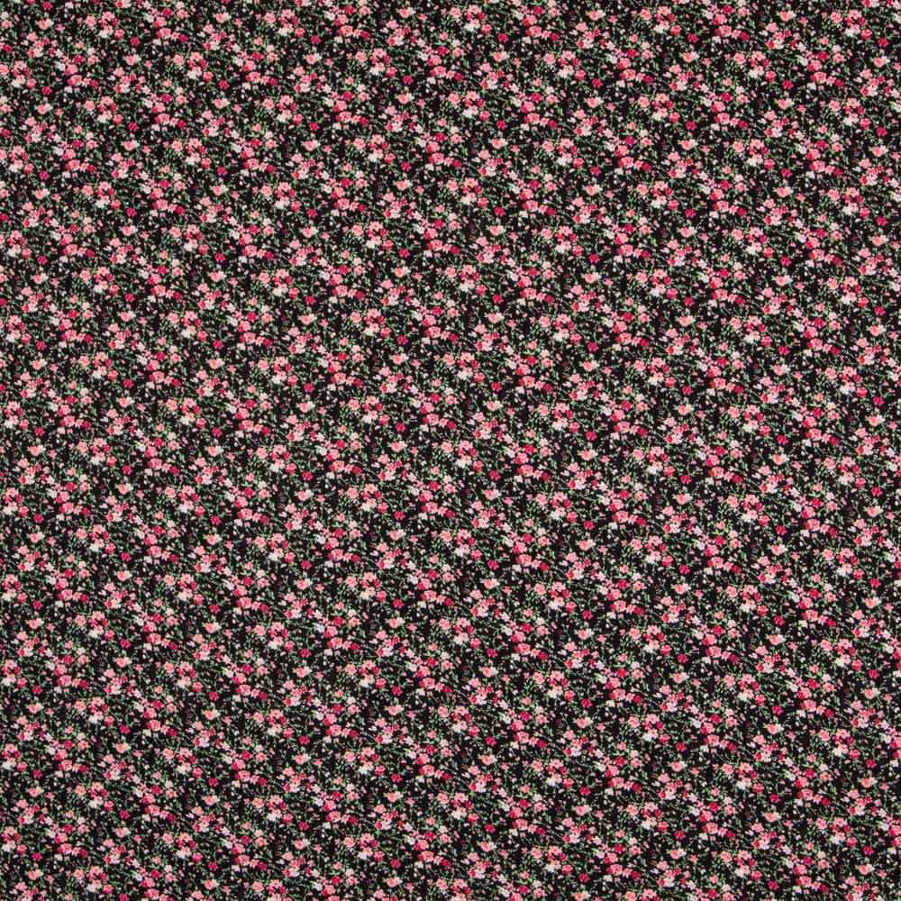 Gaze Viscose Petite Fleur Noir - Ribes y Casals