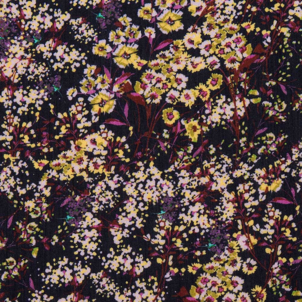 Doube Gaze Floral Jaune Rose - Ribes y Casals