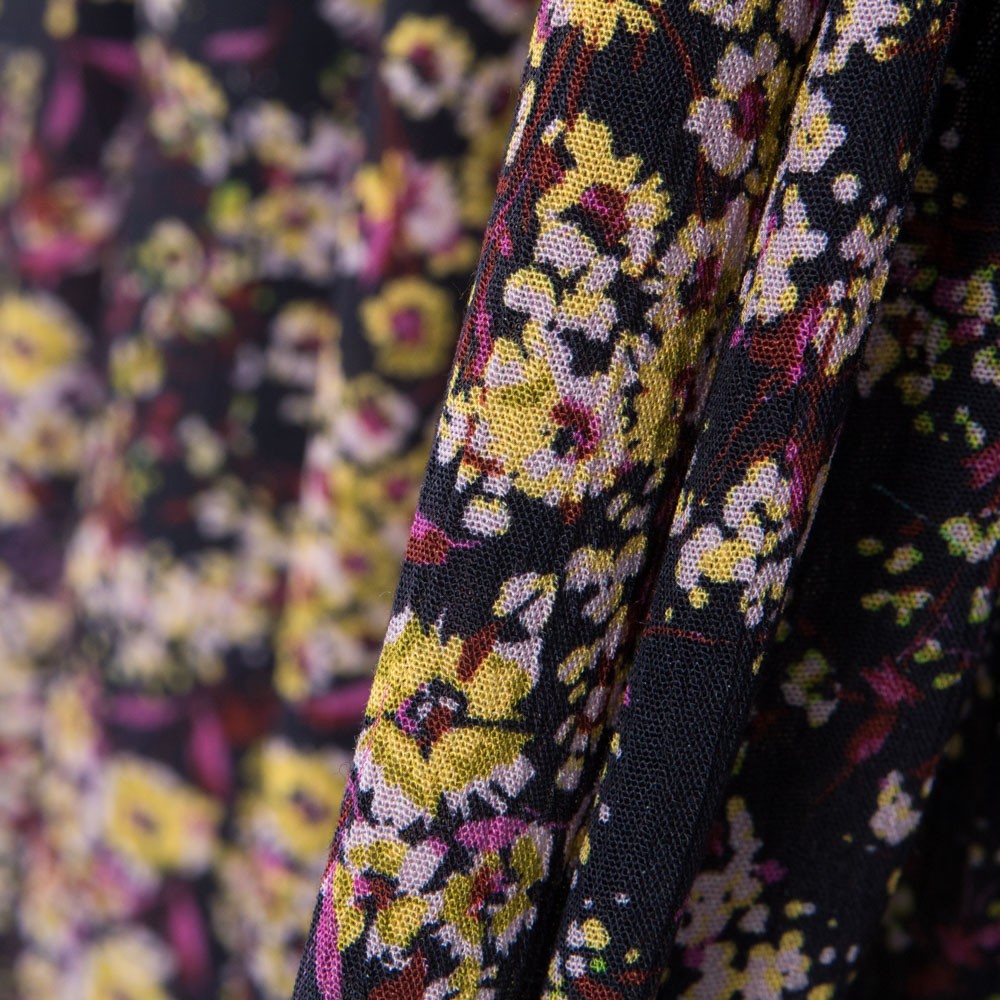 Doube Gaze Floral Jaune Rose - Ribes y Casals