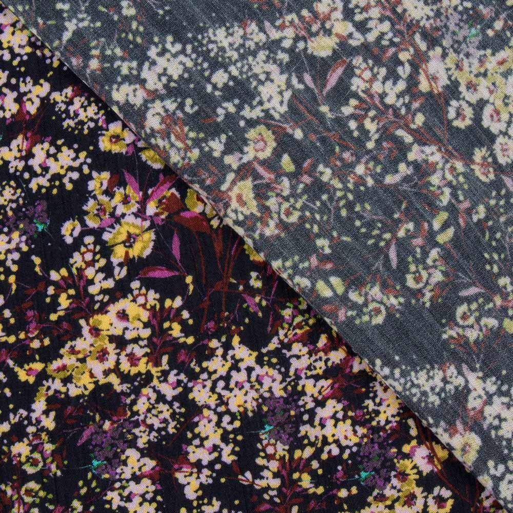 Doube Gaze Floral Jaune Rose - Ribes y Casals